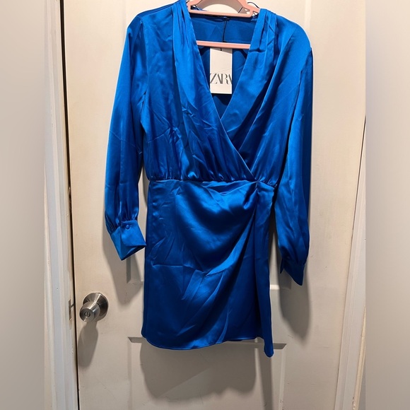 Zara NWT satin dress! That color though! Size S - Picture 1 of 6